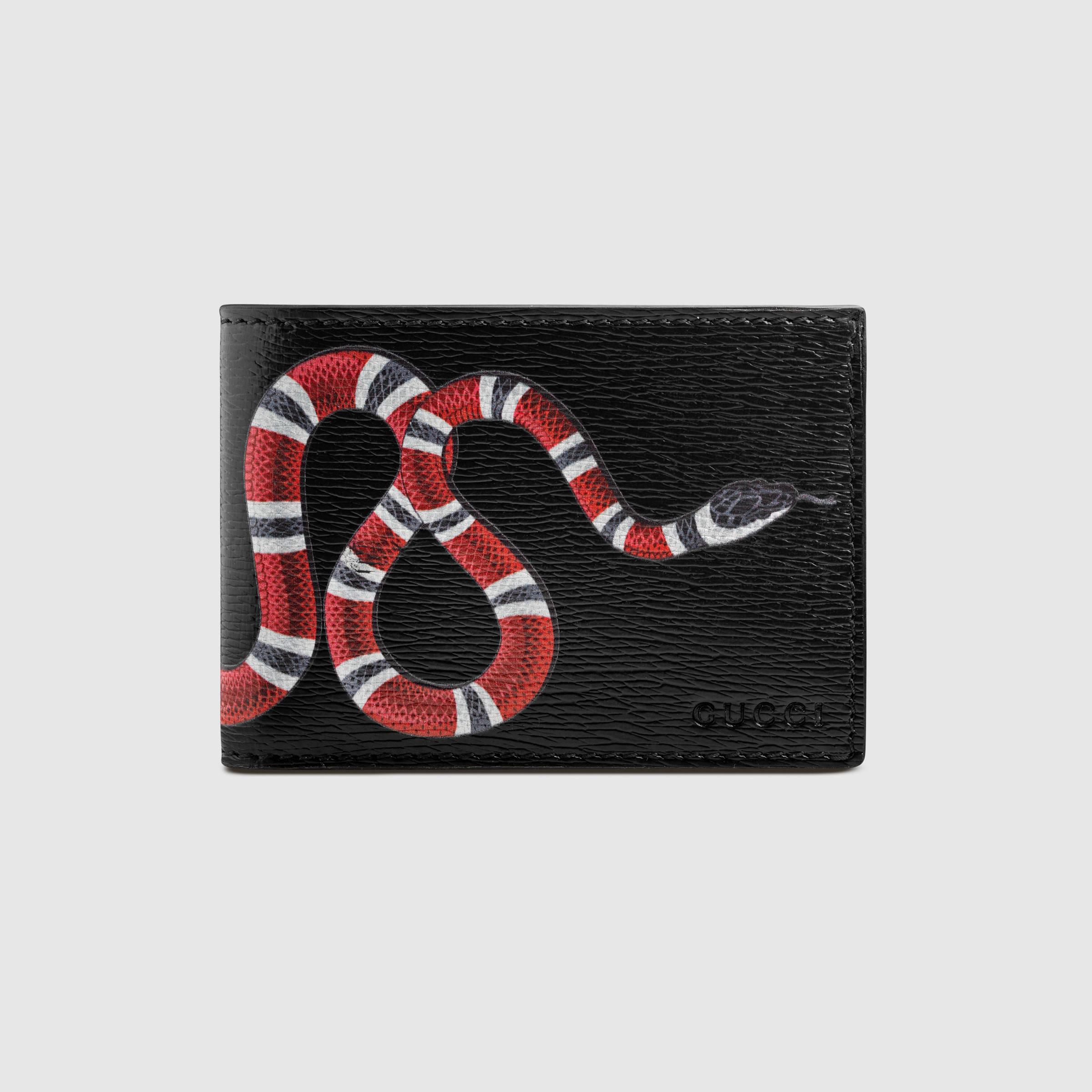 Gucci  Snake  Print Leather Wallet  in Black for Men Lyst